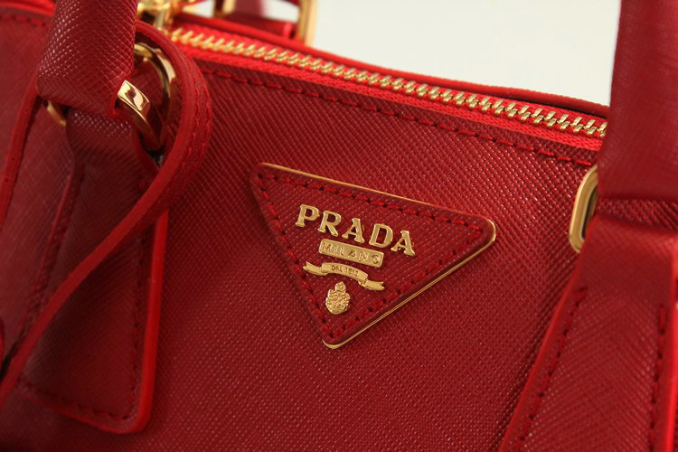 2014 Prada Saffiano Leather Small Two Handle Bag BL0838 red for sale